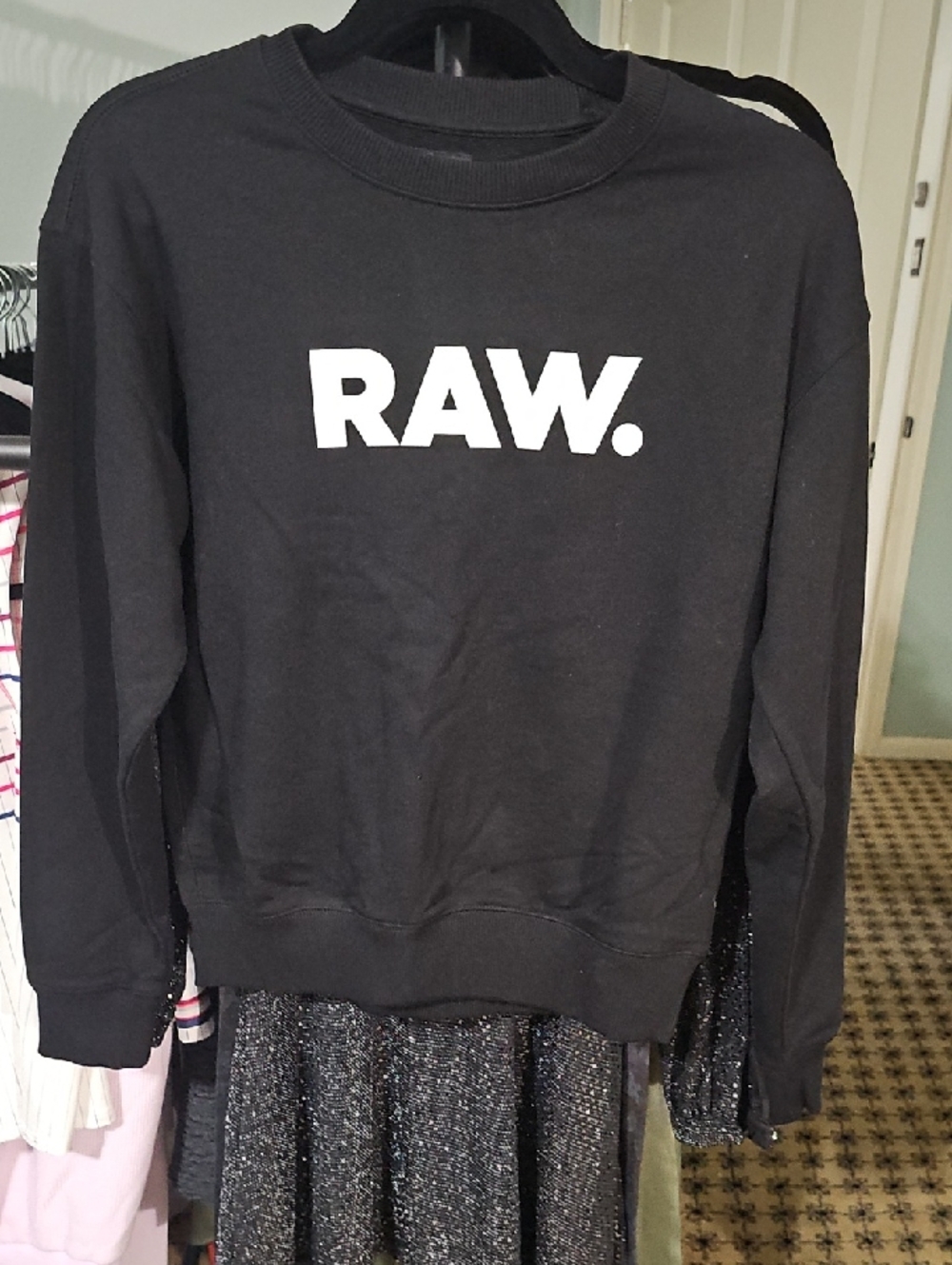 G-Star Black Sweatshirt‎ with White RAW Logo, Brand New
